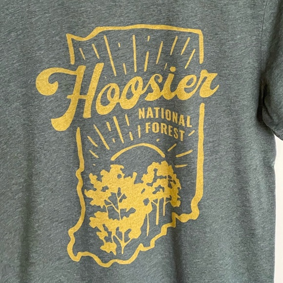 NEW The Shop Hoosier National Forrest Graphic Green T Shirt Adult size Medium - Picture 2 of 4